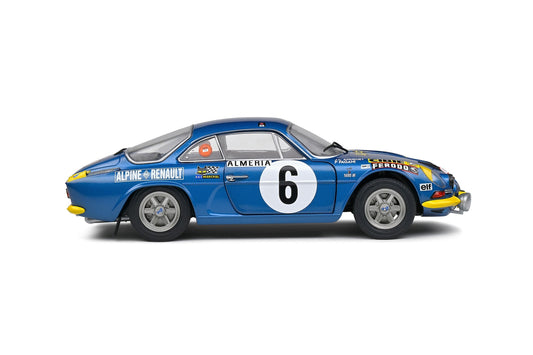 Alpine A110 1600S No 6 Andruet - Pagani Rally Montecarlo 1972 - Blue Diecast Car 1/18