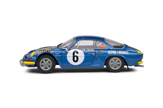 Alpine A110 1600S No 6 Andruet - Pagani Rally Montecarlo 1972 - Blue Diecast Car 1/18