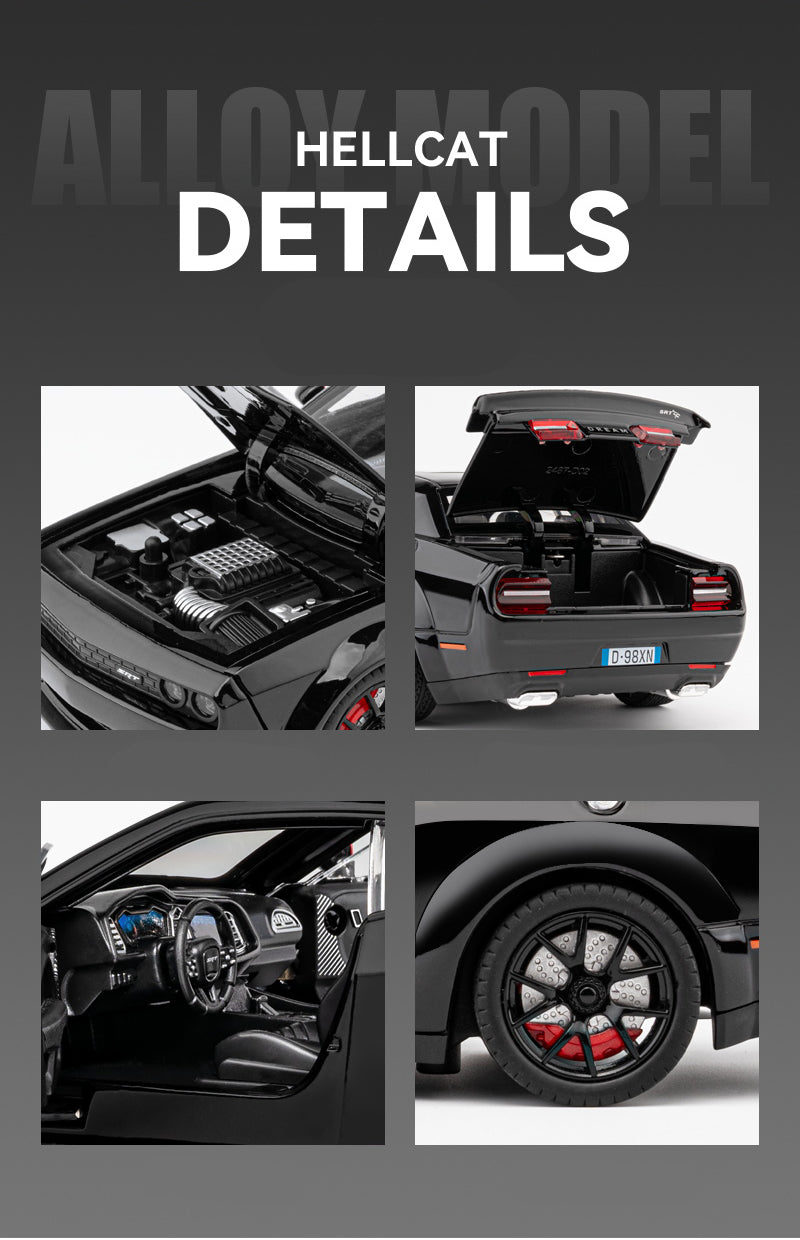1:24 DODGE Challenger SRT Scale model car BLACK