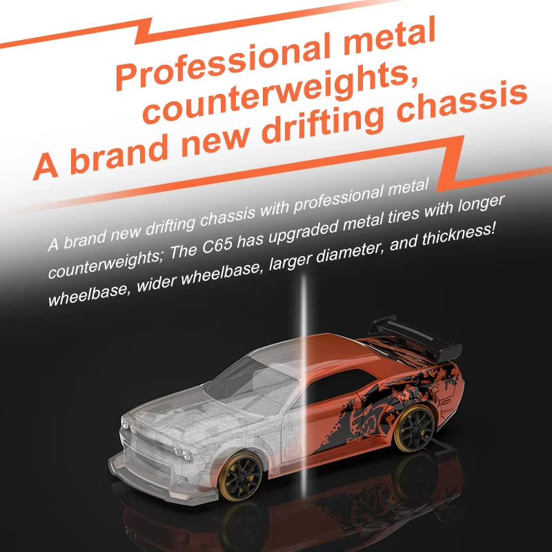 1:76 Scale Drift RC Car with Gyro